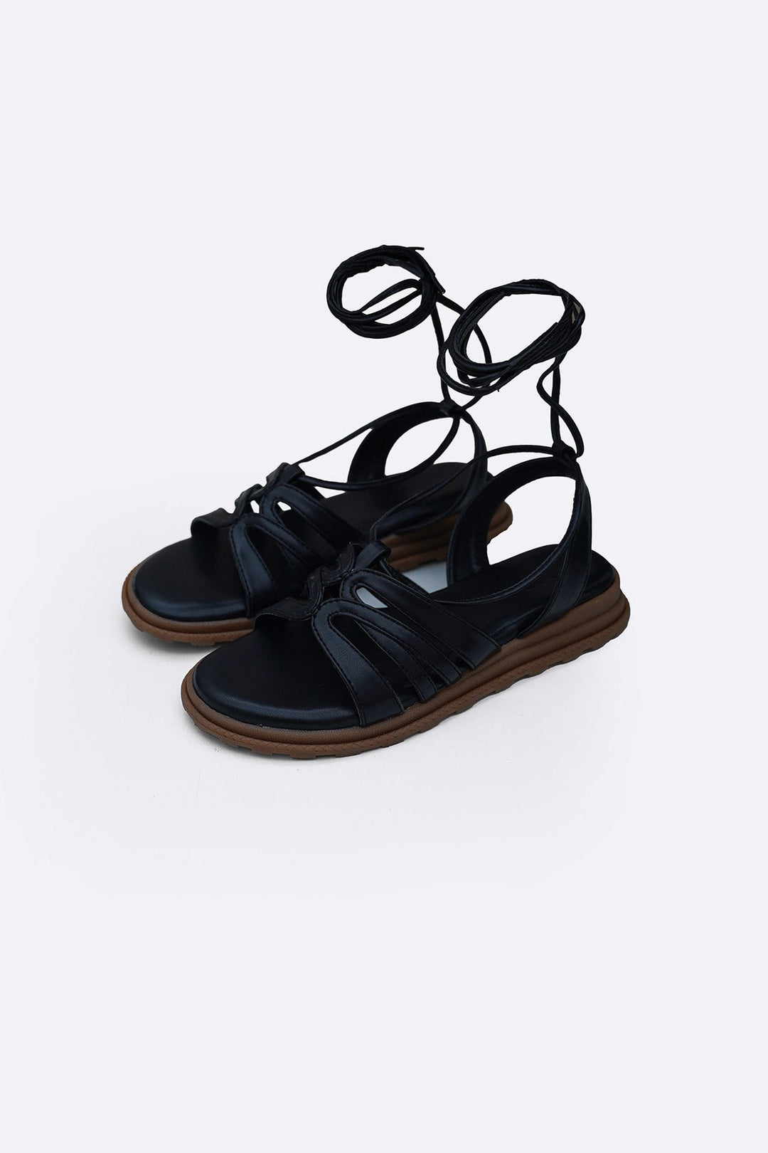 BLACK COMFY GLADIATOR SANDALS