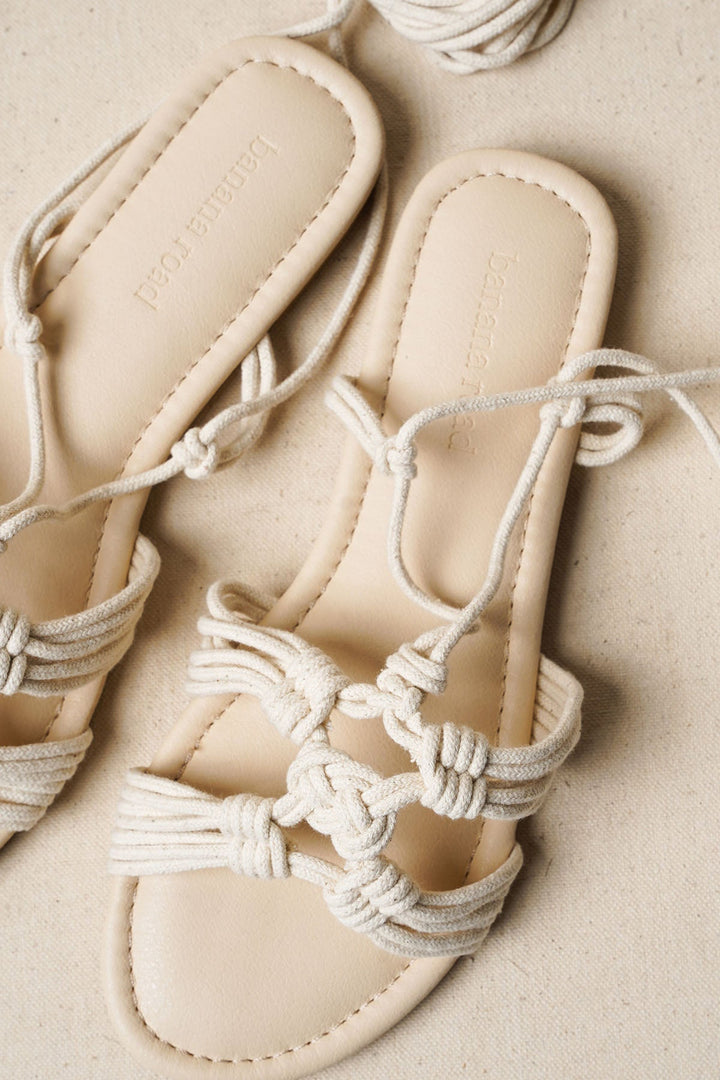 OFF WHITE CAPRI WOVEN SLIDES
