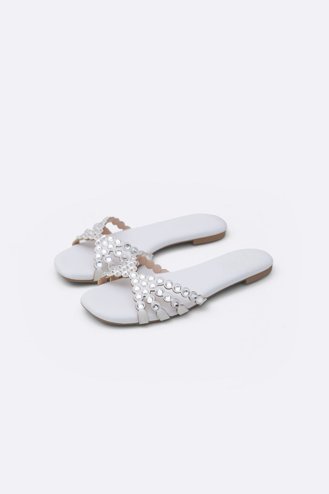 WHITE CUSHIONY PARTY SLIDES
