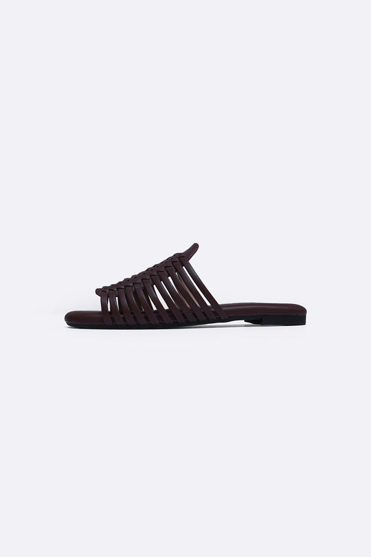 COFFEE TROPICAL WEAVE SLIDES