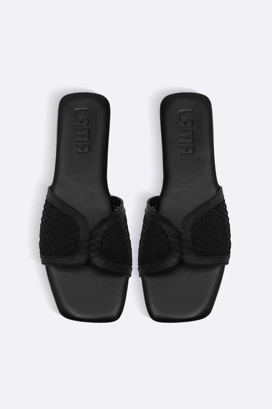 BLACK SOFT MESH SLIDES