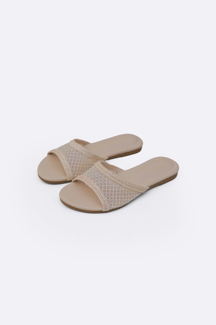 CREAM TINSEL MESH SLIDES