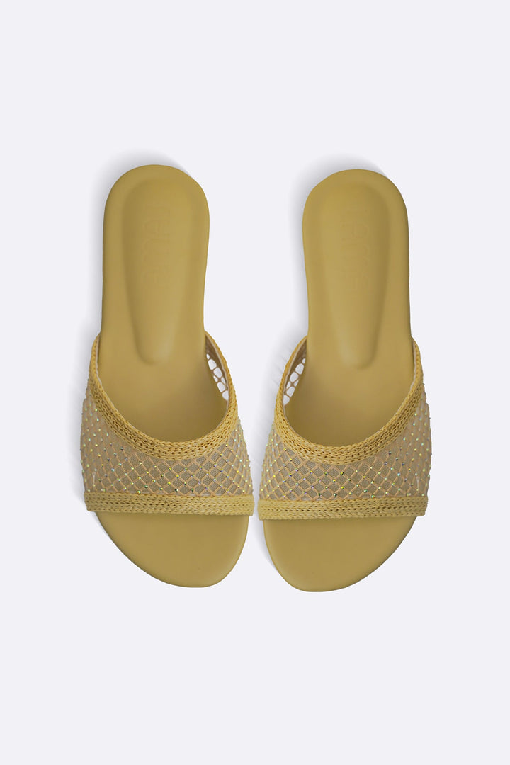 PISTACHIO TINSEL MESH SLIDES