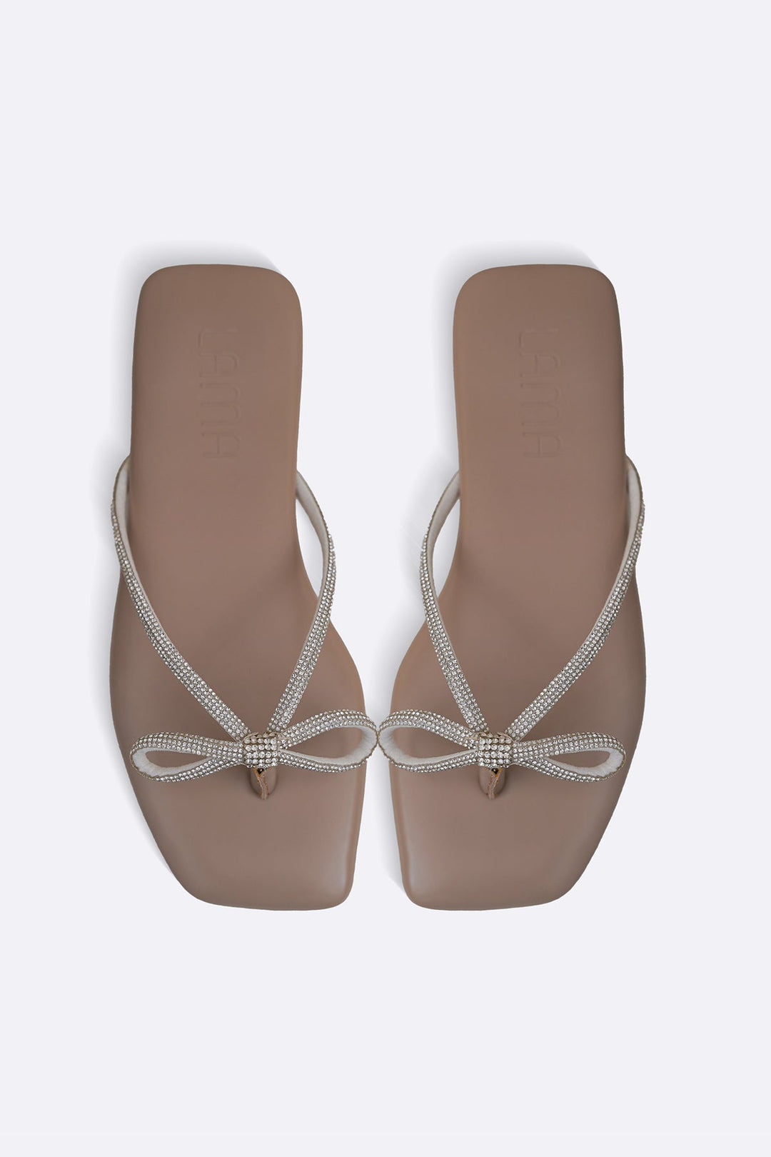 TAUPE BOW FLIP FLOPS
