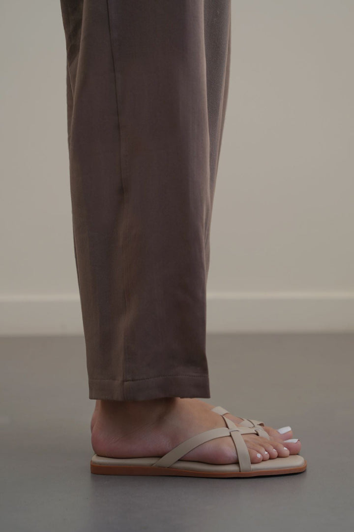 BEIGE RIO TOE SLIDES