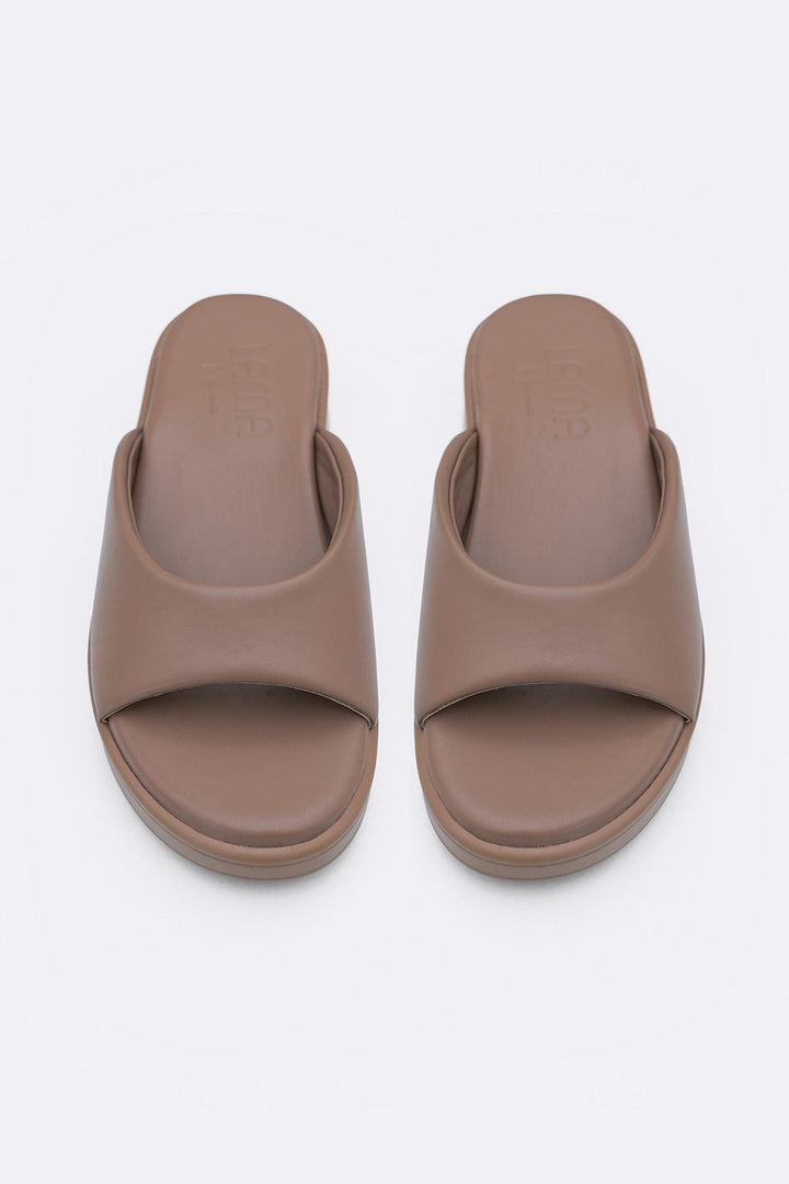 DARK BEIGE CANDY MAMA SLIDES