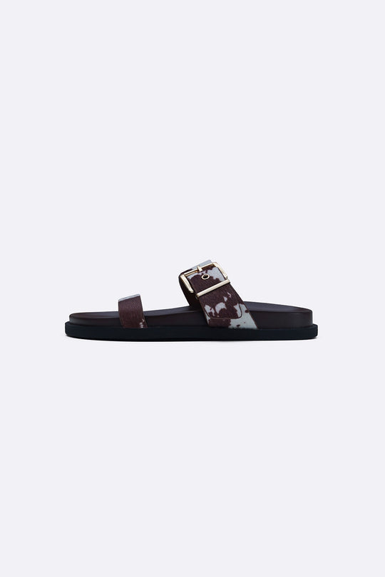 COFFEE WIDE FIT SUMMER SLIDES