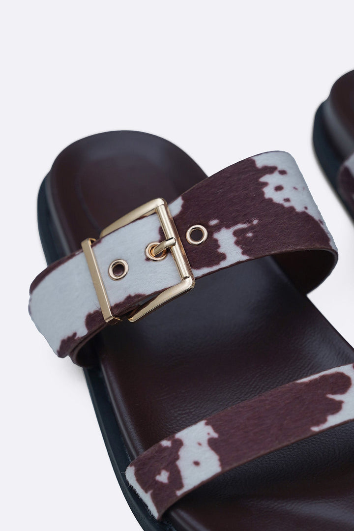COFFEE WIDE FIT SUMMER SLIDES