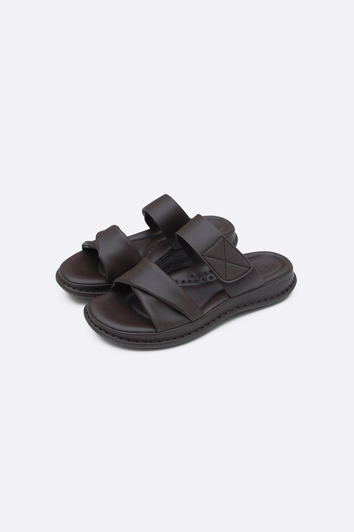 COFFEE SILK SOFT MAMA SLIDES