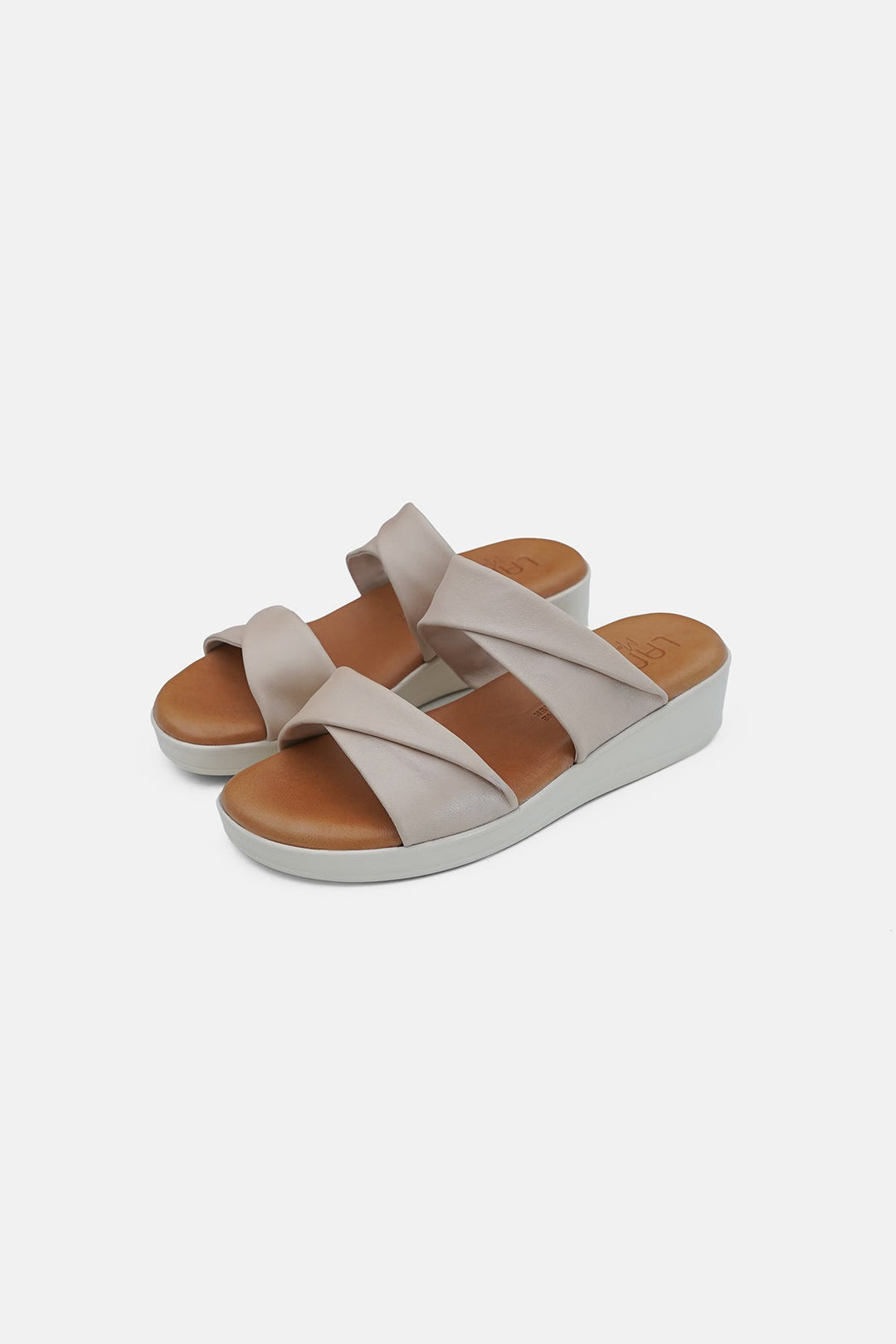 OFF WHITE-MOUSSE MAMA LEATHER SLIDES