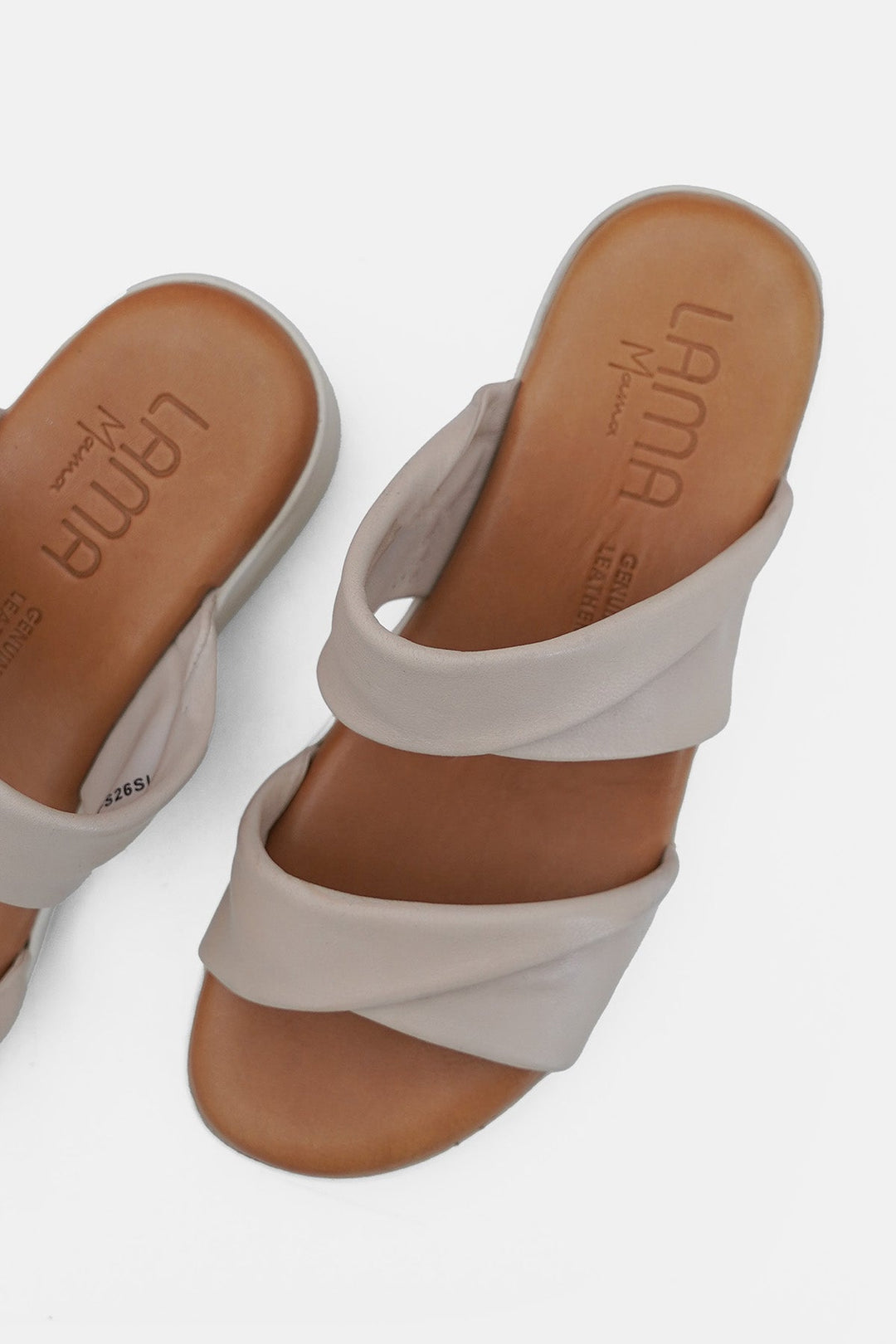 OFF WHITE-MOUSSE MAMA LEATHER SLIDES