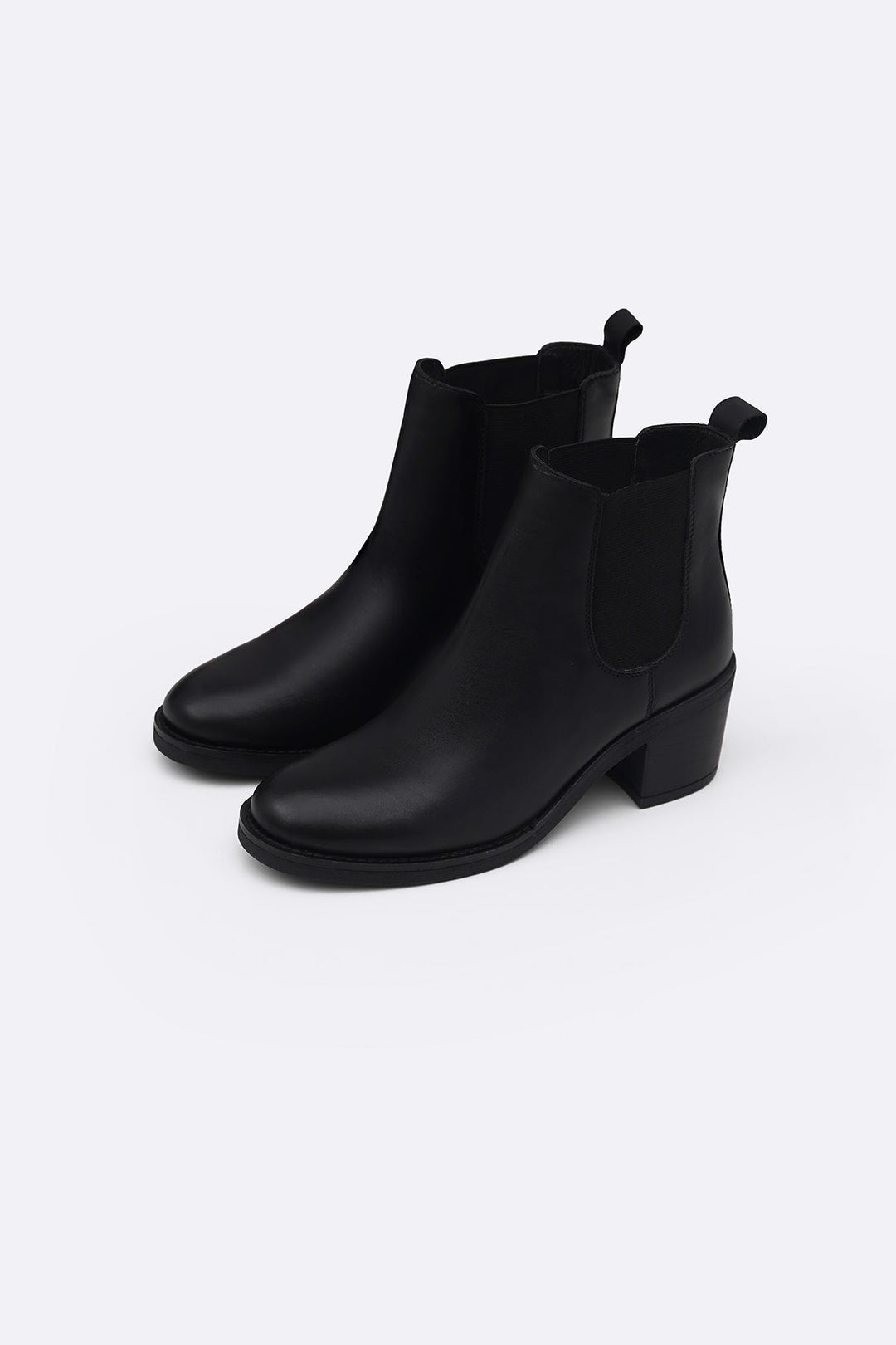 BLACK BLOCK LEATHER BOOTS