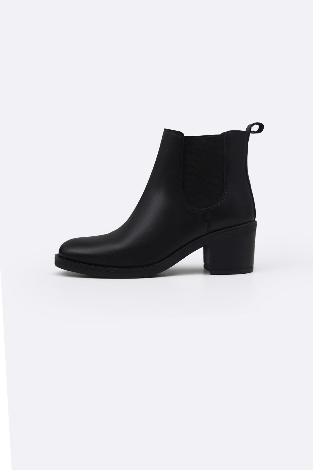 BLACK BLOCK LEATHER BOOTS