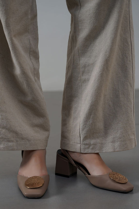 TAUPE SLINGBACK BLOCK HEELS