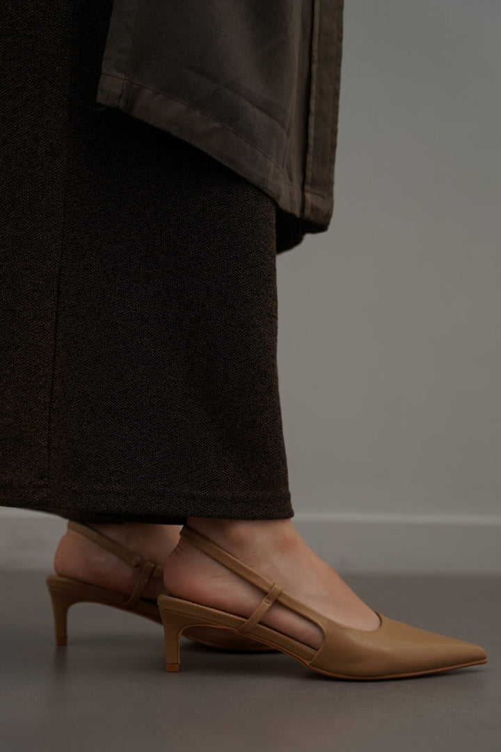 TAUPE NORA KITTY HEELS