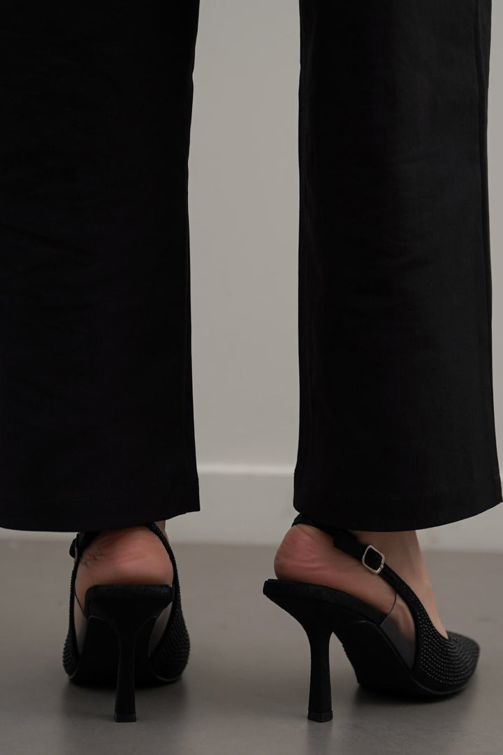 BLACK CRYSTAL SPRAY HEELS