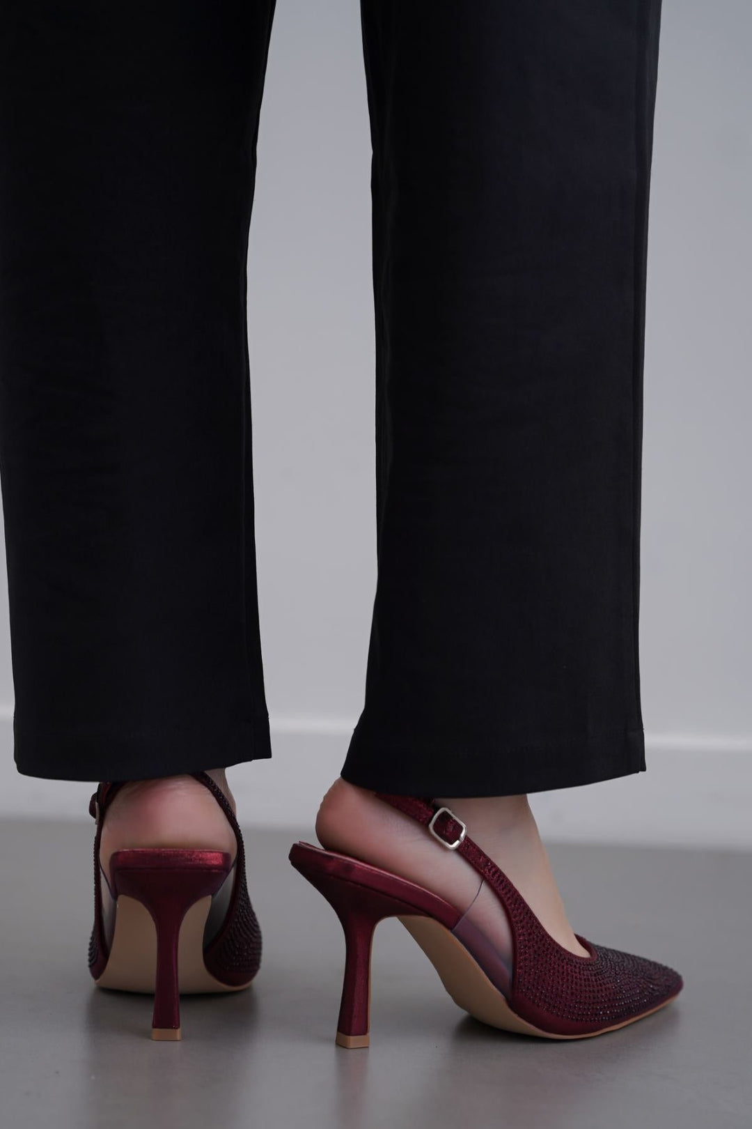 MAROON CRYSTAL SPRAY HEELS