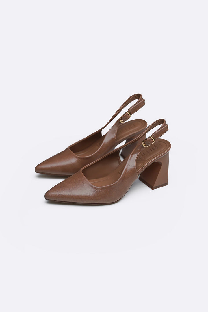 BEIGE LYRIC BLOCK HEELS