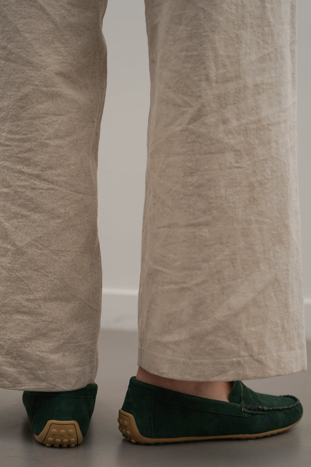 GREEN SUEDE LEATHER LOAFERS