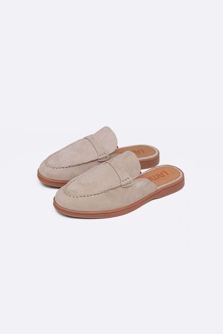 SAND SUEDE LEATHER MULES