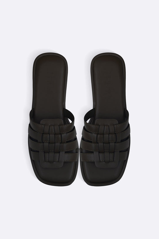 OLIVE VENETO CAGED SLIDES