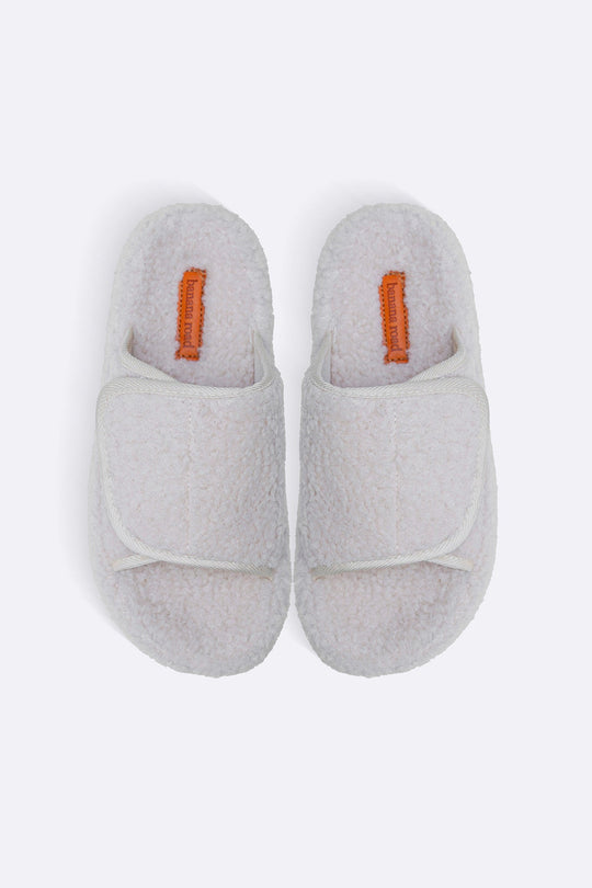 CREAM TEDDY FUR SLIDES