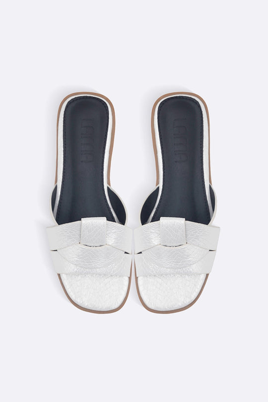 OFF WHITE PYTHON GLAZE SLIDES