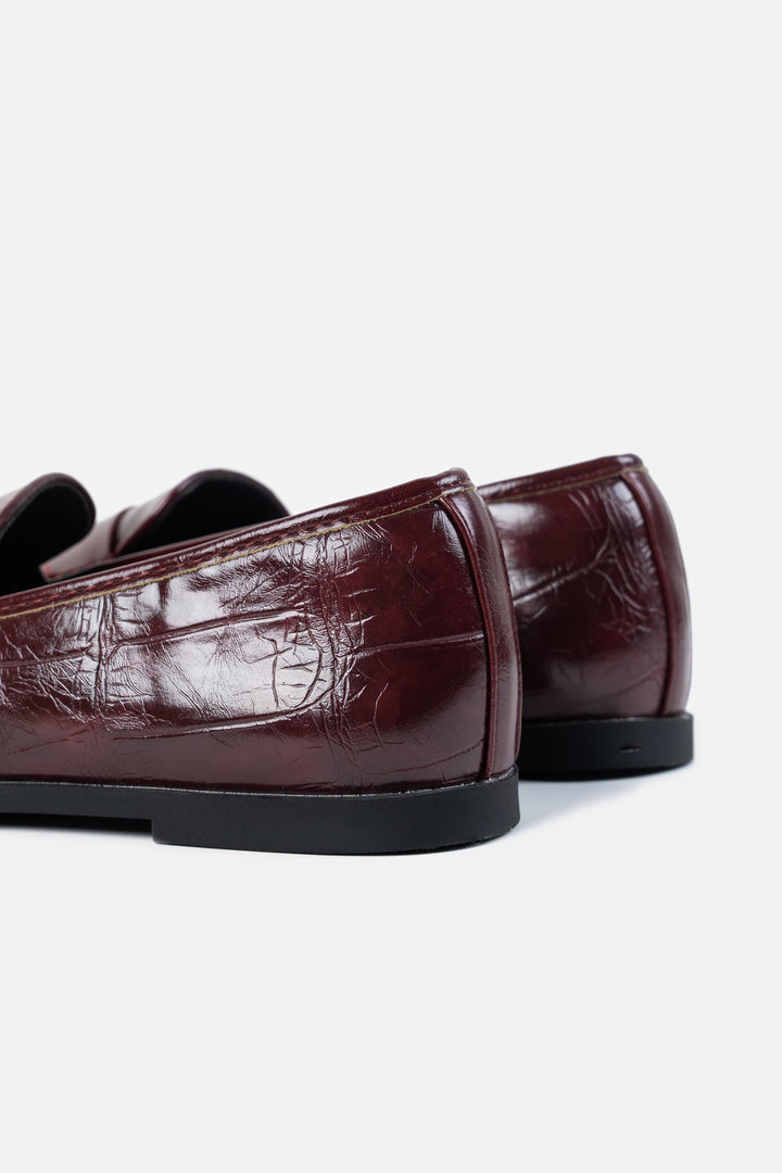 TEXTURED PENNY LOAFERS