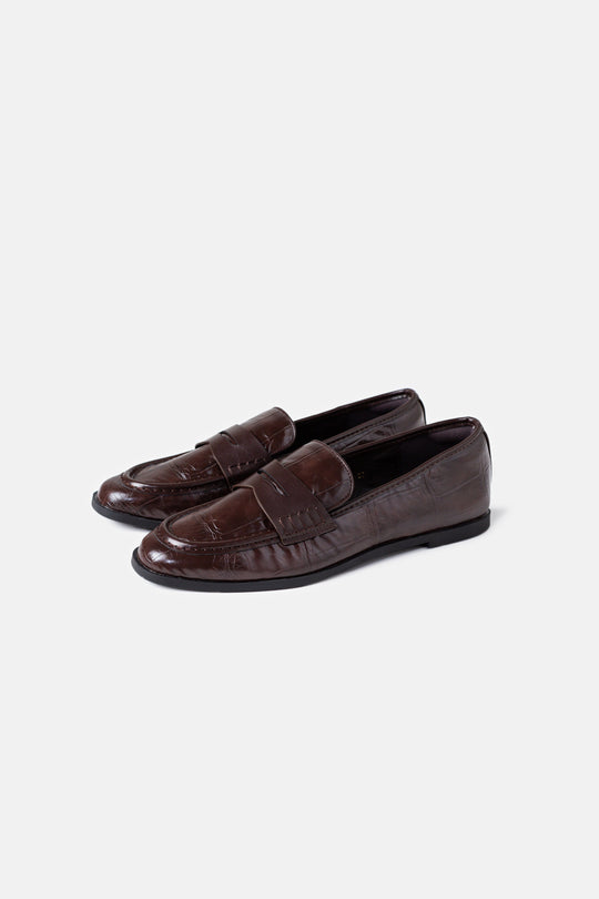 TEXTURED PENNY LOAFERS