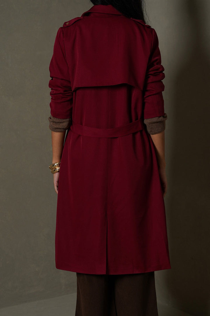 RED CLASSIC TRENCH COAT