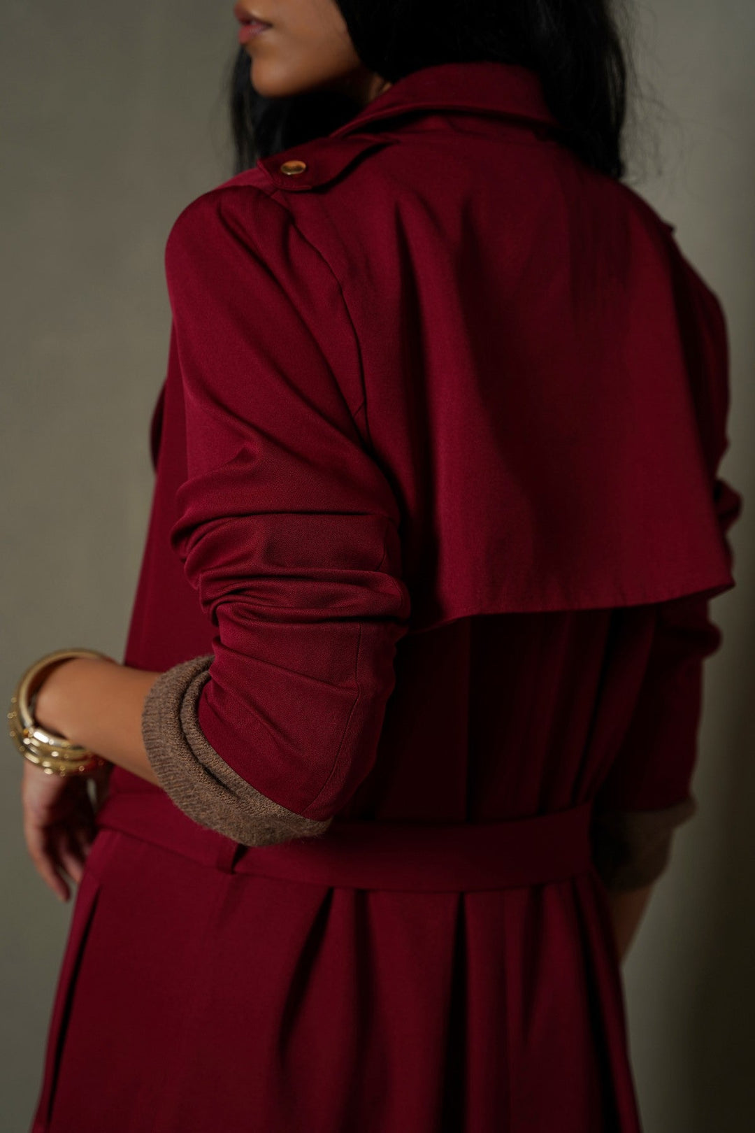 RED CLASSIC TRENCH COAT