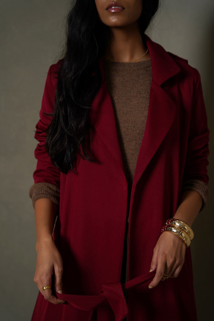 RED CLASSIC TRENCH COAT