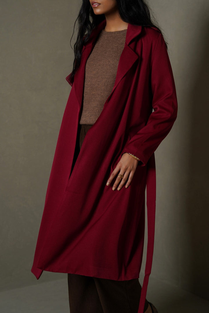 RED CLASSIC TRENCH COAT