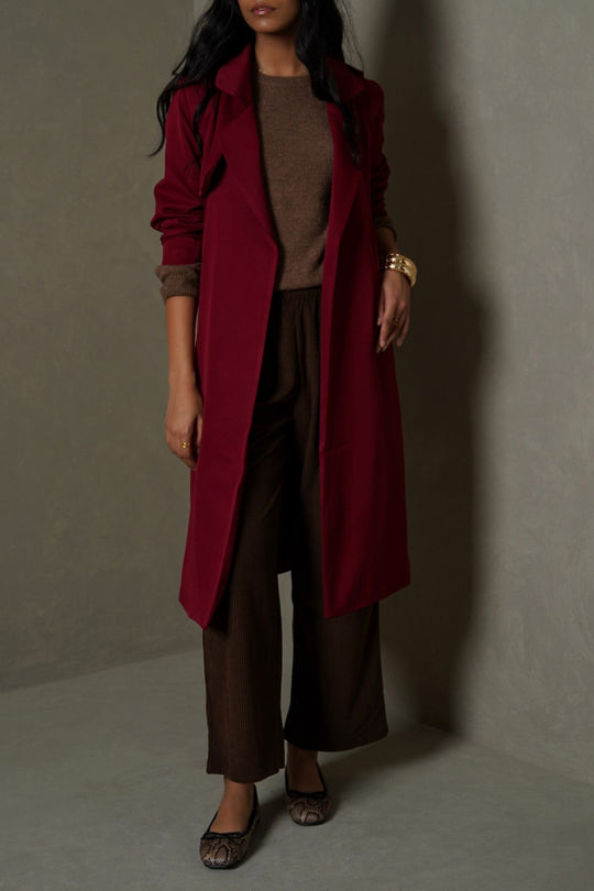 RED CLASSIC TRENCH COAT
