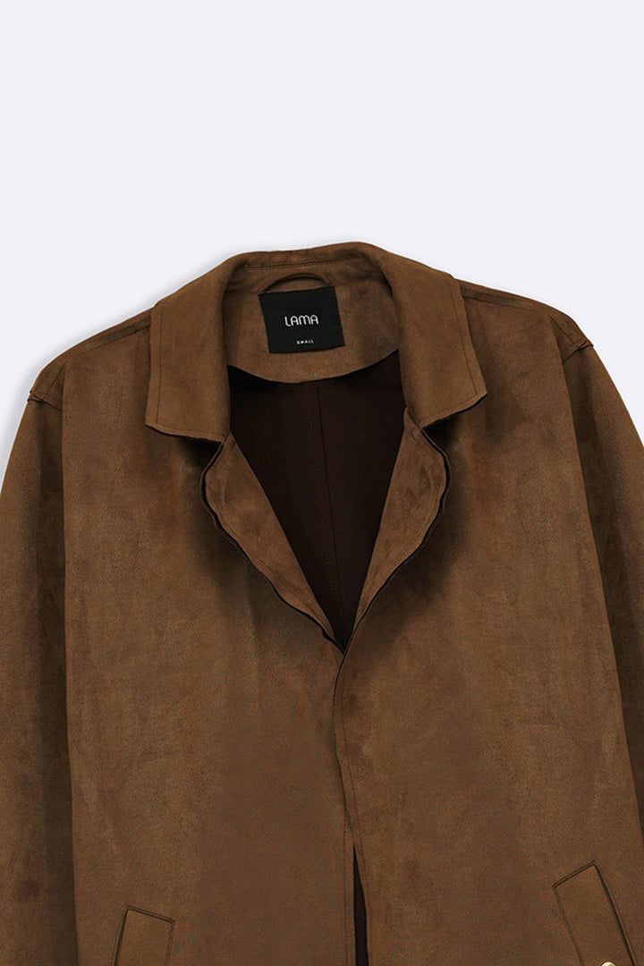 COFFEE SUEDE MID COAT