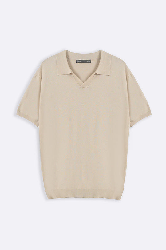 BEIGE TEXTURED POLO