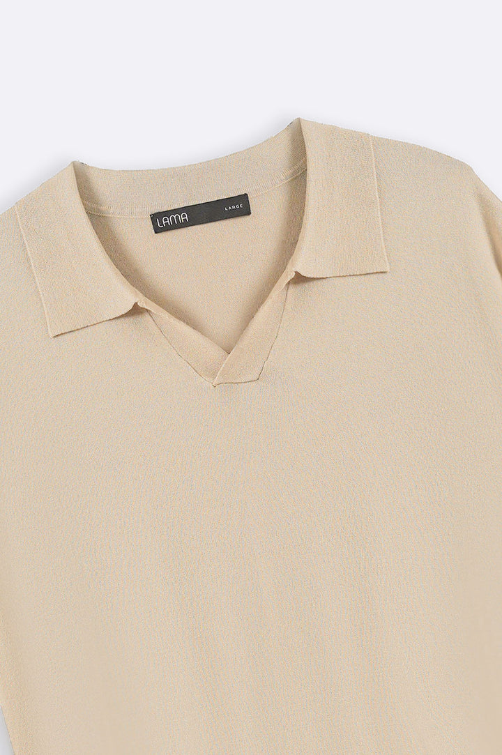 BEIGE TEXTURED POLO