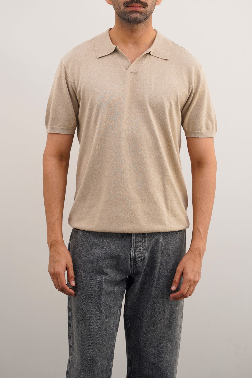 BEIGE TEXTURED POLO