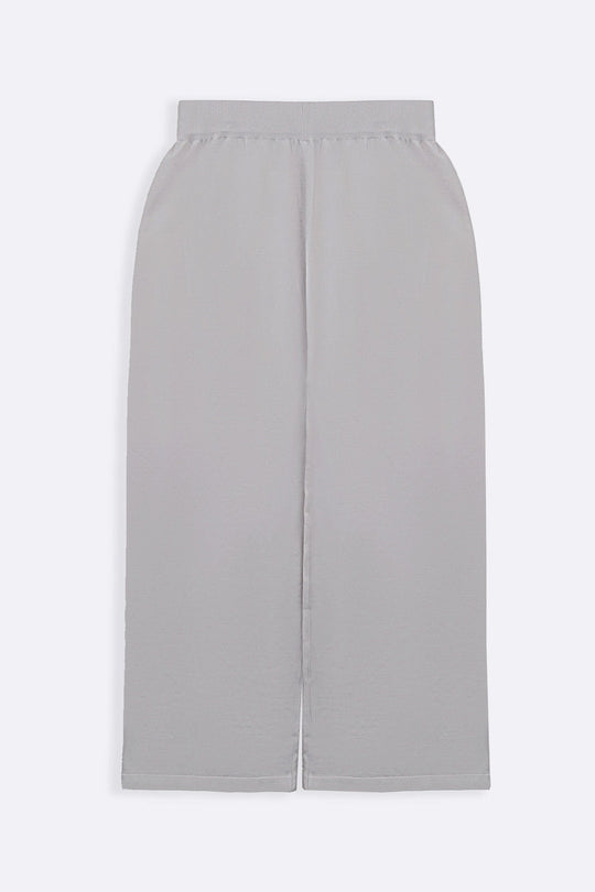 CREAM SOFT-KNIT STRAIGHT TROUSERS