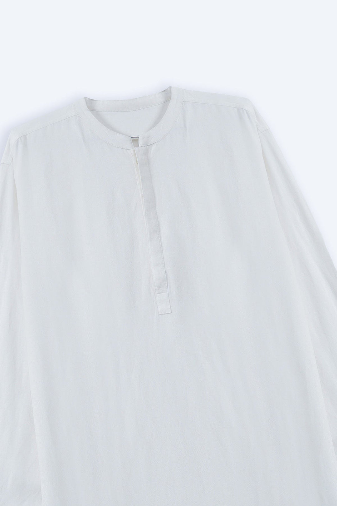 WHITE LINEN BLEND LONG SHIRT
