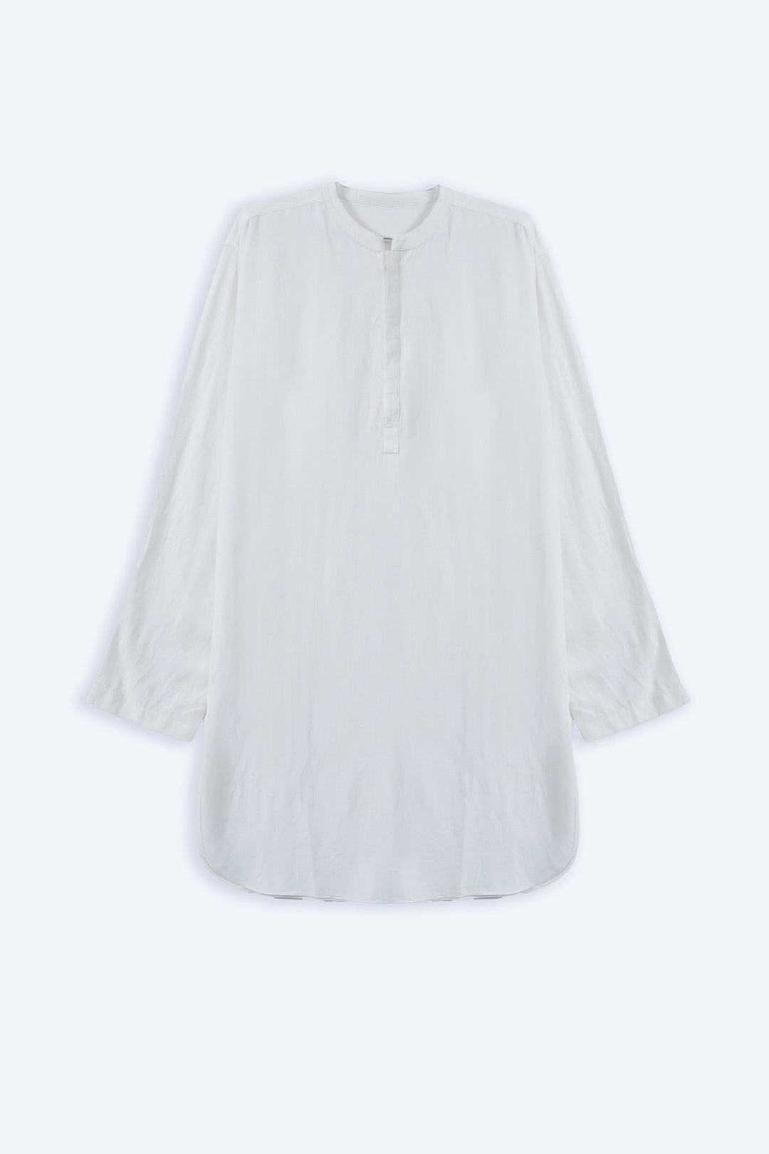 WHITE LINEN BLEND LONG SHIRT