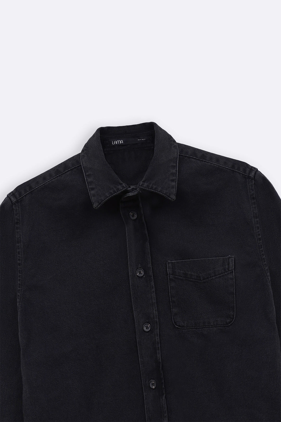 BLACK WASHED BLACK DENIM SHIRT