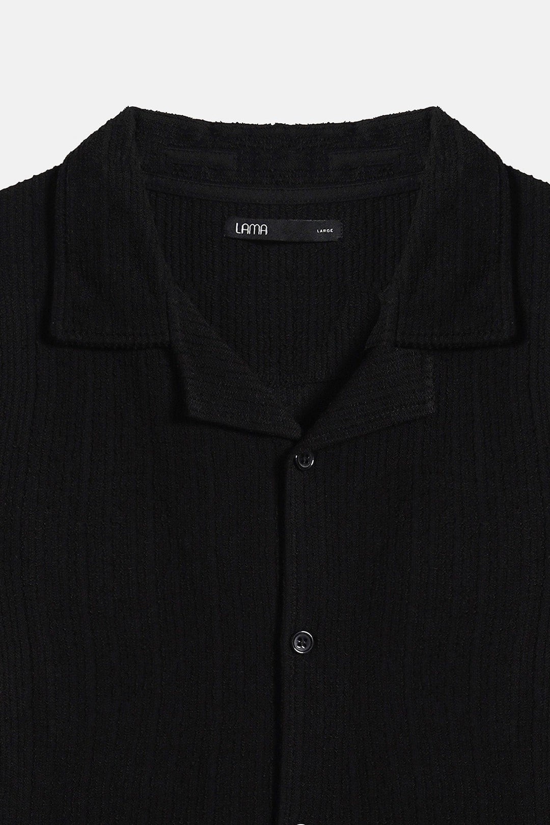 BLACK RESORT COLLAR SHIRT