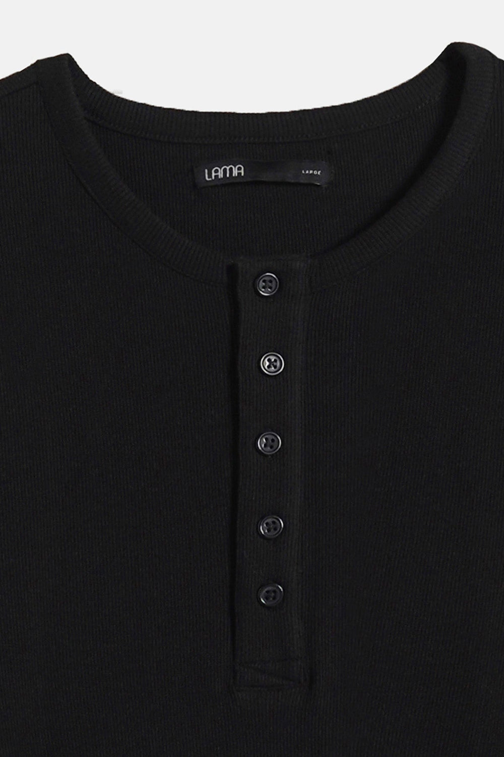 BLACK SLIM-FIT HENLEY
