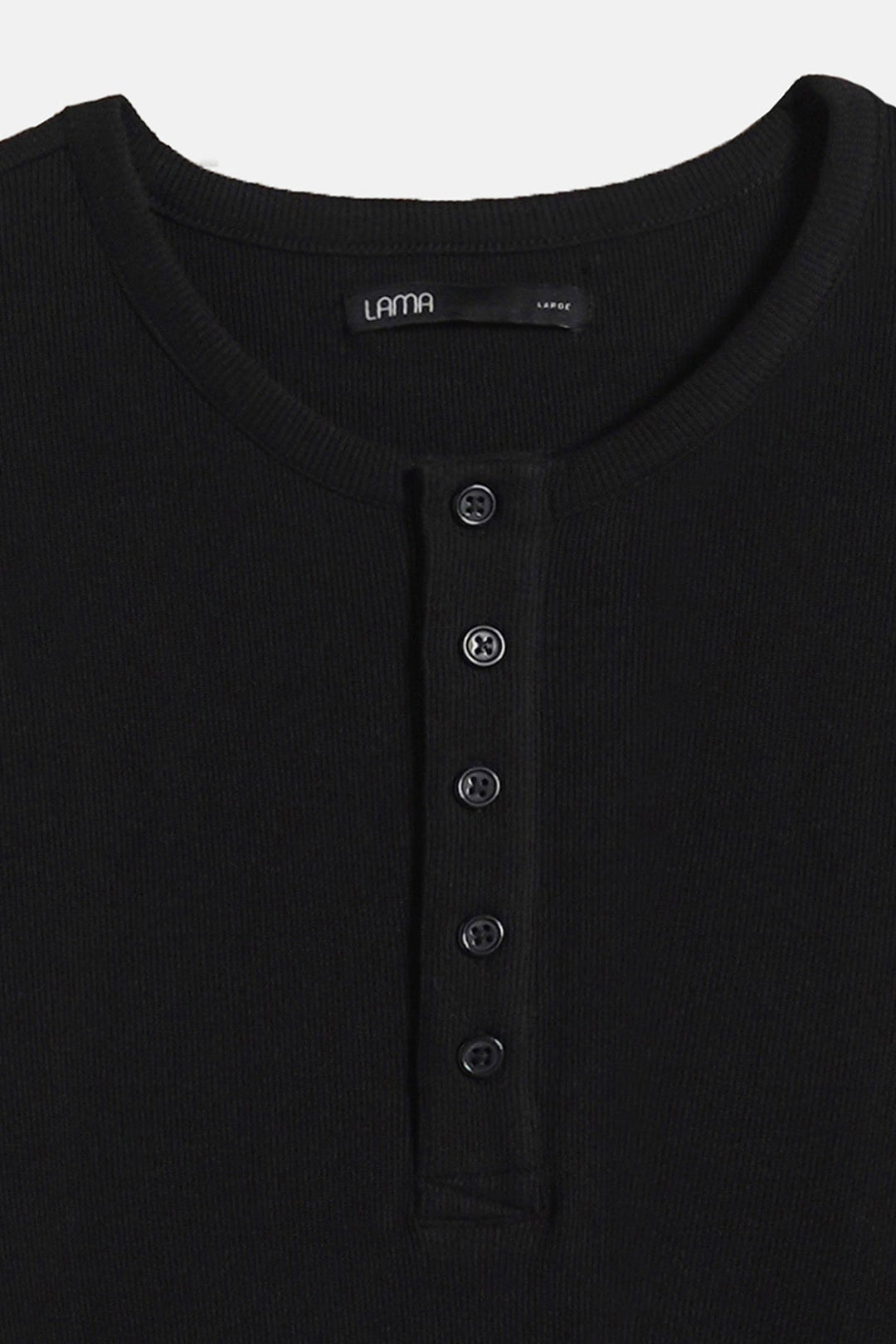 BLACK SLIM-FIT HENLEY