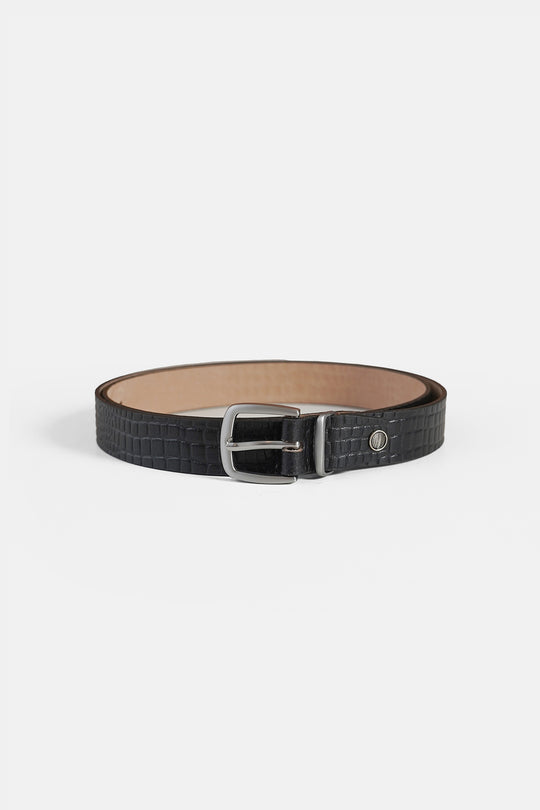 CROC TEXTURE LEATHER BELT