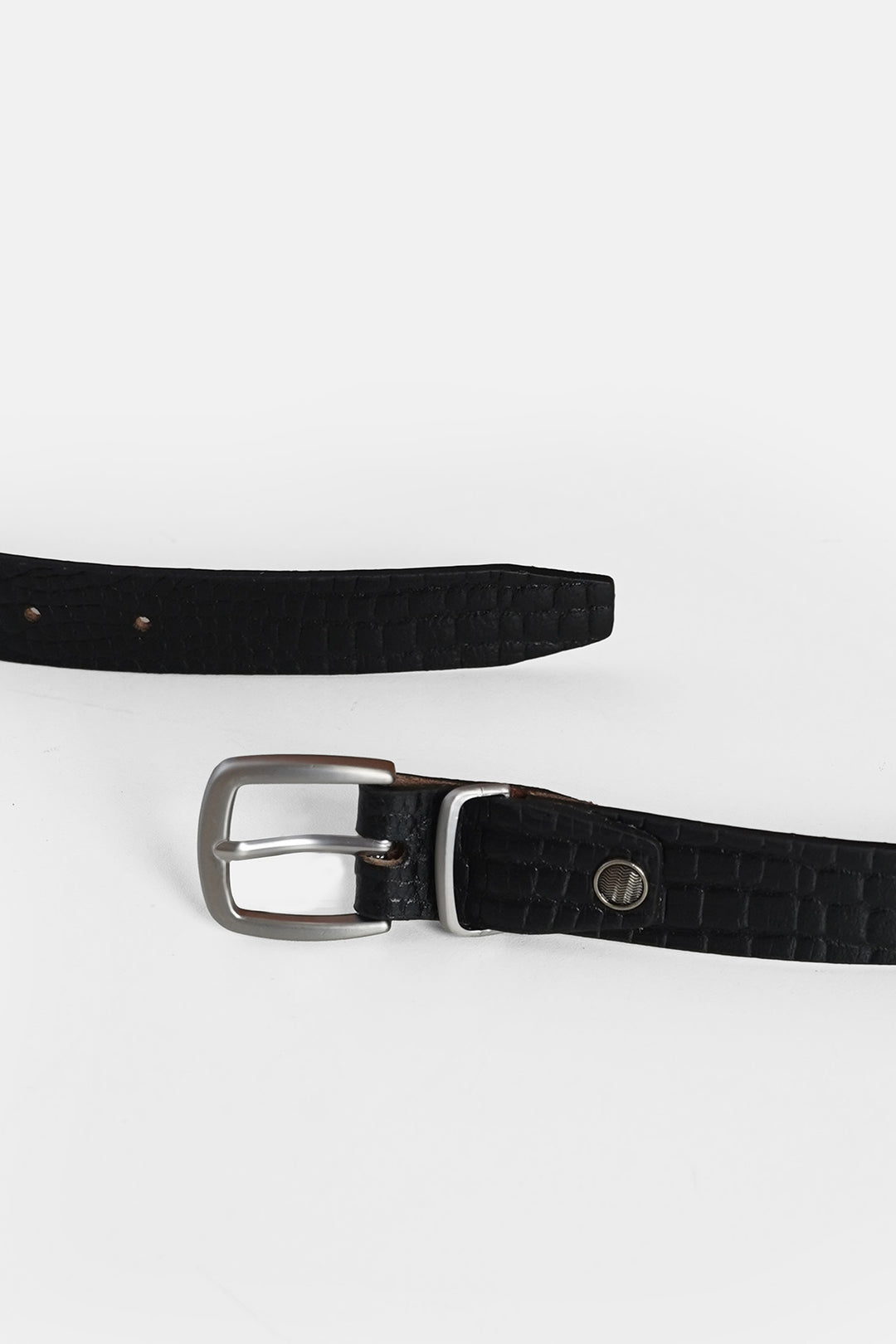 CROC TEXTURE LEATHER BELT