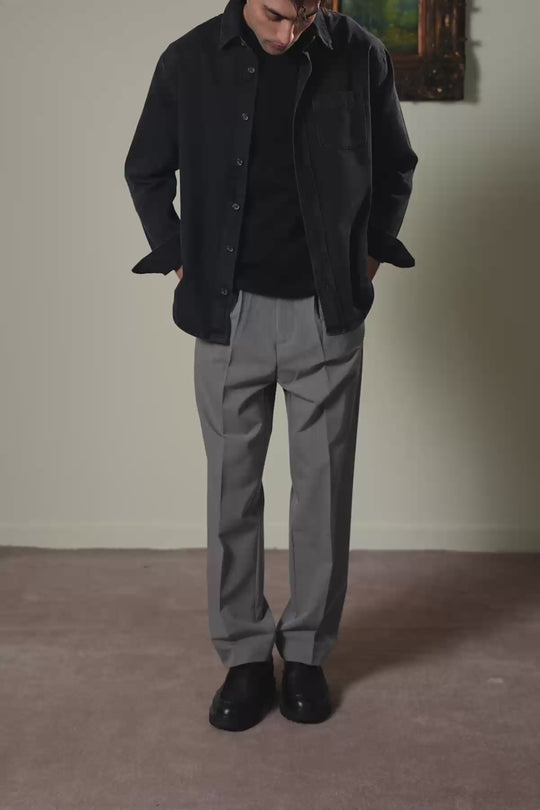 WASHED BLACK DENIM SHIRT