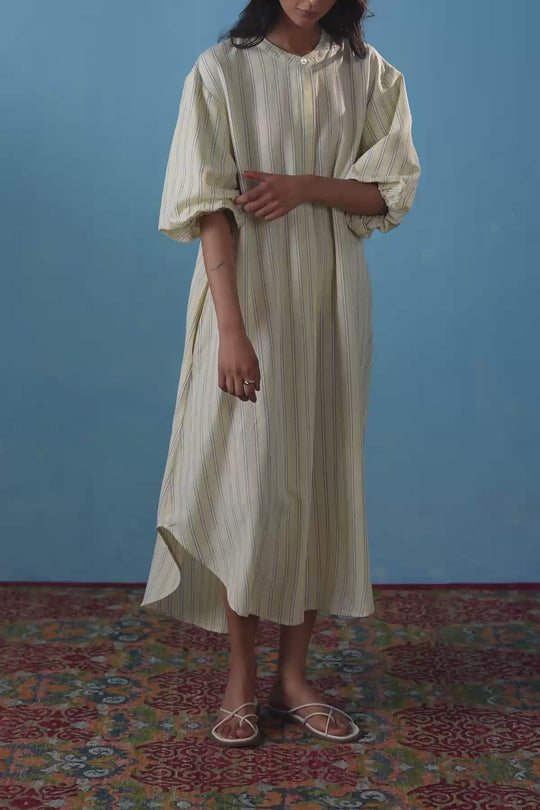 YELLOW LEMON LINE SUMMER DRESS